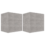 Comodini 2 pz Grigio Cemento 40x30x40 cm in Legno Multistrato