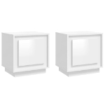 Comodini 2 pz Bianco Lucido 44x35x45 cm in Legno Multistrato