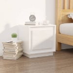 Comodini 2 pz Bianco Lucido 44x35x45 cm in Legno Multistrato