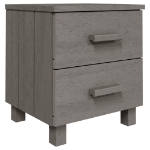 Comodini HAMAR 2 pz Grigio Chiaro 40x35x44,5 cm Legno di Pino