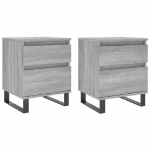 Comodini 2pz Grigio Sonoma 40x35x50 cm in Legno Multistrato