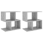 Comodini 2pz Grigio Cemento 50x30x51,5 cm in Legno Multistrato