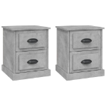 Comodini 2 pz Grigio Cemento 39x39x47,5 cm in Legno Multistrato