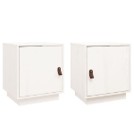 Comodini Bianco 2 pz 40x34x45 cm in Legno Massello di Pino