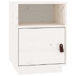 Comodino Bianco 40x34x55 cm in Legno Massello di Pino