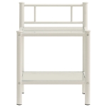 Comodino Bianco e Trasparente 45x34,5x60,5 cm Metallo e Vetro