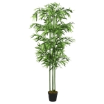 Albero Bambù Artificiale 864 Foglie 180 cm Verde