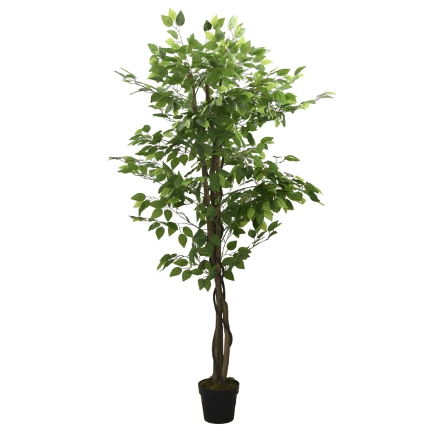 Albero di Ficus Artificiale 630 Foglie 120 cm Verde