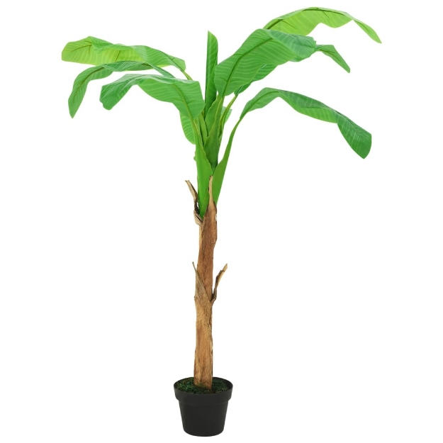 Albero di Banane Artificiale con Vaso 180 cm Verde