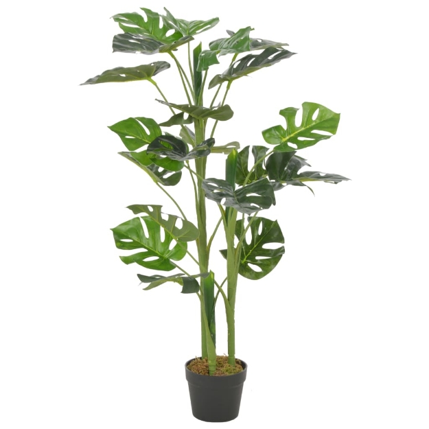 Monstera Artificiale con Vaso Verde 100 cm