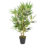 Albero Bambù Artificiale 368 Foglie 80 cm Verde