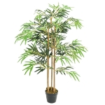 Albero Bambù Artificiale 730 Foglie 120 cm Verde