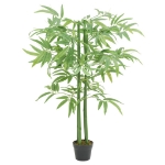 Albero Bambù Artificiale 384 Foglie 120 cm Verde