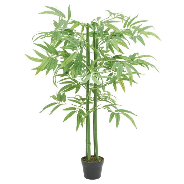 Albero Bambù Artificiale 384 Foglie 120 cm Verde