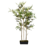 Albero Bambù Artificiale 552 Foglie 120 cm Verde