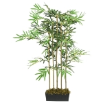 Albero Bambù Artificiale 730 Foglie 120 cm Verde