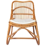 Sedia in Rattan Marrone Chiaro e Lino