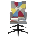 Sedia Relax con Sgabello in Tessuto Patchwork