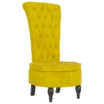 Sedia con Schienale Alto Design con Bottoni in Velluto Giallo