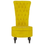 Sedia con Schienale Alto Design con Bottoni in Velluto Giallo