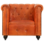 Poltrona Chesterfield Tanno in Vera Pelle