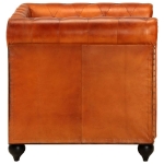 Poltrona Chesterfield Tanno in Vera Pelle