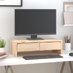 Supporto per Monitor 50x27x15 cm in Legno Massello di Pino