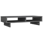 Supporto per Monitor Grigio 60x27x14 cm Legno Massello di Pino