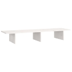 Supporto per Monitor Bianco 100x27x15 cm Legno Massello di Pino