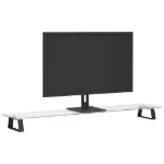 Supporto per Monitor Nero 100x20x8cm Vetro Temperato e Metallo