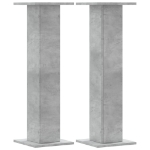 Supporti Altoparlanti 2 pz Grigio 30x30x95 cm Legno Multistrato