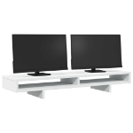 Supporto per Monitor Bianco 100x27x15 cm Legno Massello di Pino