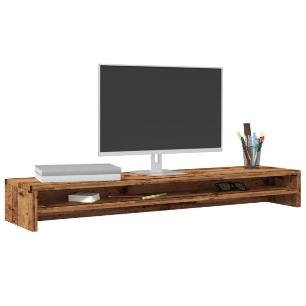 Supporto per Monitor Legno Antico 100x24x13cm Legno Multistrato