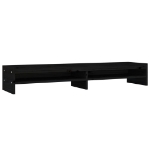 Supporto per Monitor Nero 100x24x16cm in Legno Massello di Pino