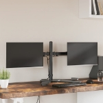 Supporto per Monitor Doppio in Acciaio Nero VESA 75/100 mm