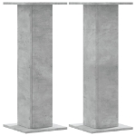 Supporti Altoparlanti 2 pz Grigio 30x30x80 cm Legno Multistrato