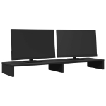 Supporto per Monitor Nero 100x27x10cm in Legno Massello di Pino