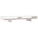 Supporto per Monitor Bianco 100x27x14 cm Legno Massello di Pino