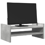 Supporto per Monitor Grigio Cemento 50x27x20 cm in Truciolato