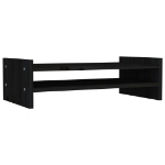 Supporto per Monitor Nero 50x27x15 cm in Legno Massello di Pino