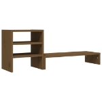 Supporto per Monitor ambra 81x20x30 cm Legno Massello di Pino