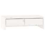 Supporto per Monitor Bianco 50x27x15 cm Legno Massello di Pino