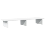 Supporto per Monitor Bianco 100x27x15 cm Legno Massello di Pino