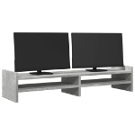 Supporto Monitor Grigio Cemento 100x27x20 cm Legno Multistrato