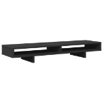 Supporto per Monitor Nero 100x27x15cm in Legno Massello di Pino