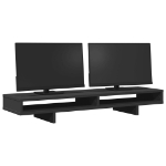 Supporto per Monitor Nero 100x27x15cm in Legno Massello di Pino