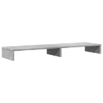 Supporto Monitor Grigio Cemento 100x27x10cm Legno Massello Pino