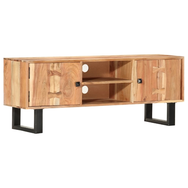 Mobile Porta TV 118x30x45 cm in Legno Massello di Acacia