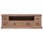 Mobile Porta TV 120x30x40 cm in Legno Massello di Teak