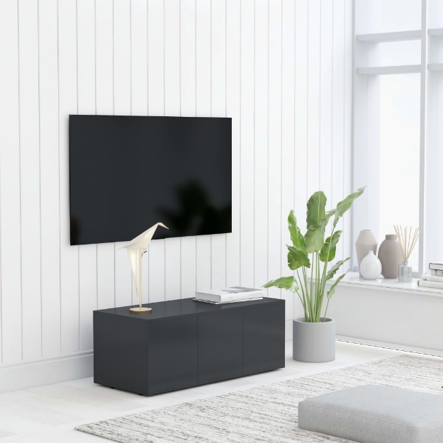 Mobile Porta TV Grigio 80x34x30 cm in Legno Multistrato